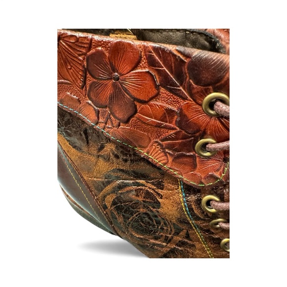 L'Artiste by Spring Step Leather Lace-Up Boots - Fallinluv Brwn EU 41 US 9.5-10 - Picture 2 of 11